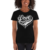 Black t-shirt for women Love never fails
